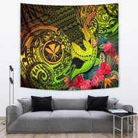 Hawaii Tapestry Kanaka Map With Polynesian Shark Tattoo Reggae Unique LT14 - Polynesian Pride