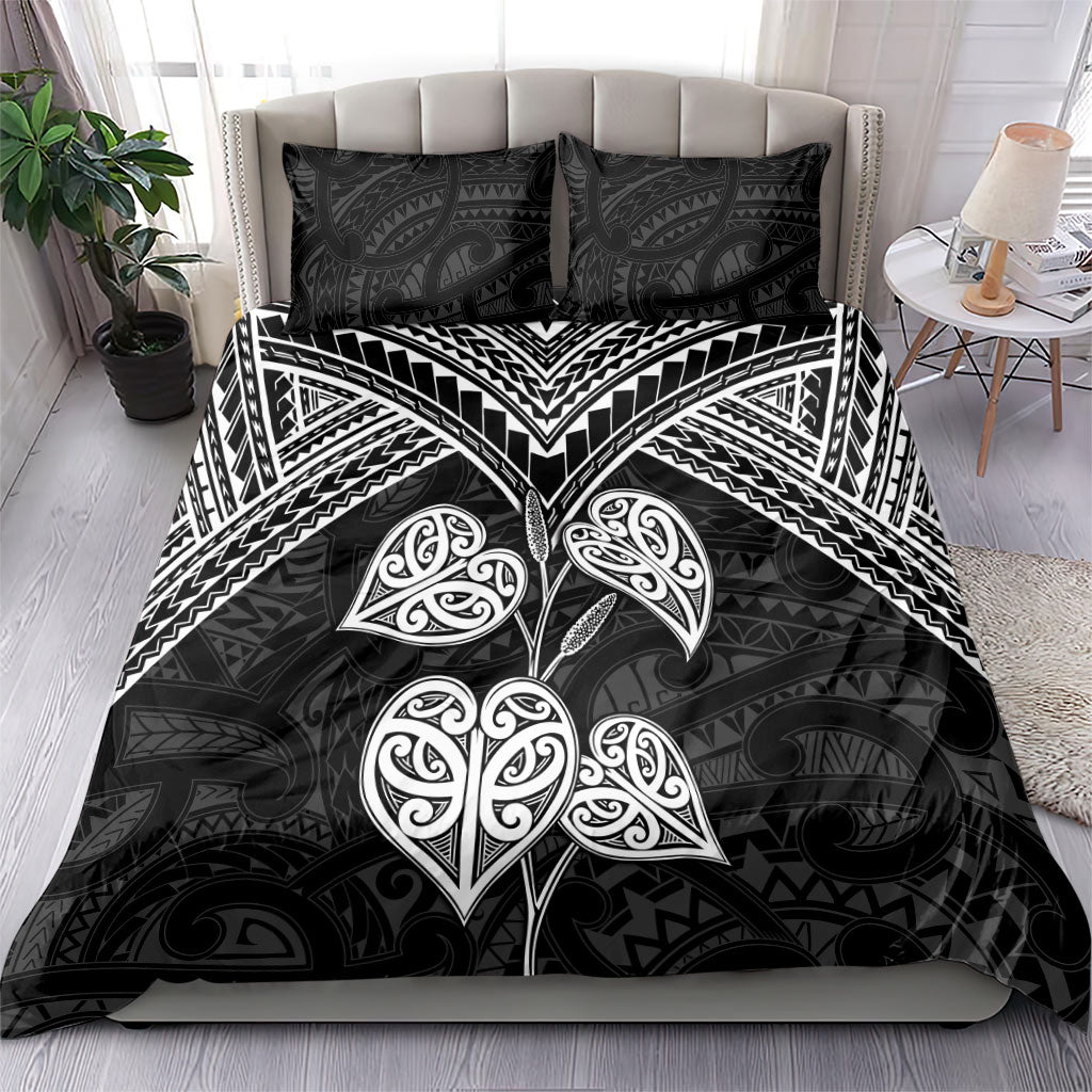 Black New Zealand Kawakawa Maori Ngaru Bedding Set LT14 - Polynesian Pride