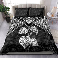 Black New Zealand Kawakawa Maori Ngaru Bedding Set LT14 - Polynesian Pride