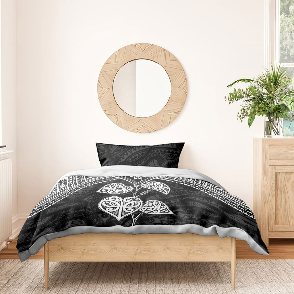 Black New Zealand Kawakawa Maori Ngaru Bedding Set LT14 - Polynesian Pride