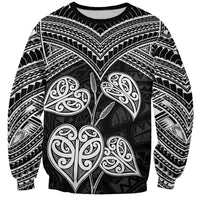 Black New Zealand Kawakawa Maori Ngaru Sweatshirt LT14 Unisex Black - Polynesian Pride
