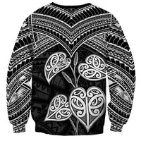 Black New Zealand Kawakawa Maori Ngaru Sweatshirt LT14 - Polynesian Pride