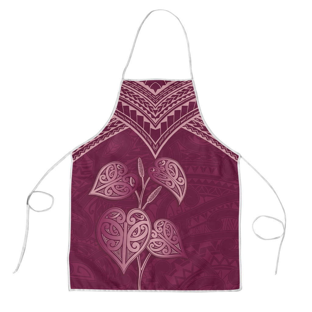 Burgundy New Zealand Kawakawa Maori Ngaru Apron LT14 Burgundy - Polynesian Pride