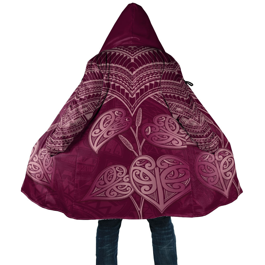 Burgundy New Zealand Kawakawa Maori Ngaru Cloak LT14 Unisex Burgundy - Polynesian Pride