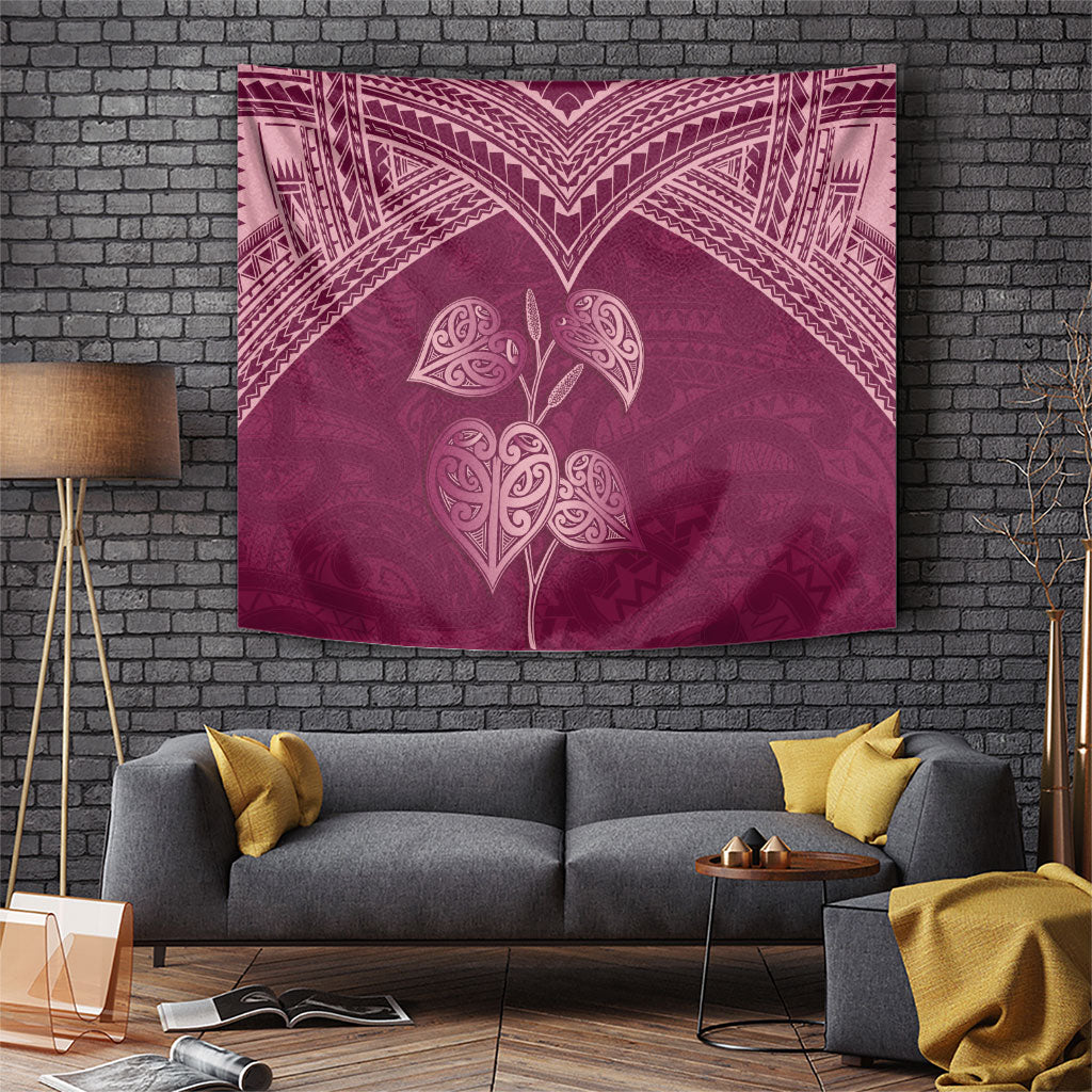 Burgundy New Zealand Kawakawa Maori Ngaru Tapestry LT14 Burgundy - Polynesian Pride