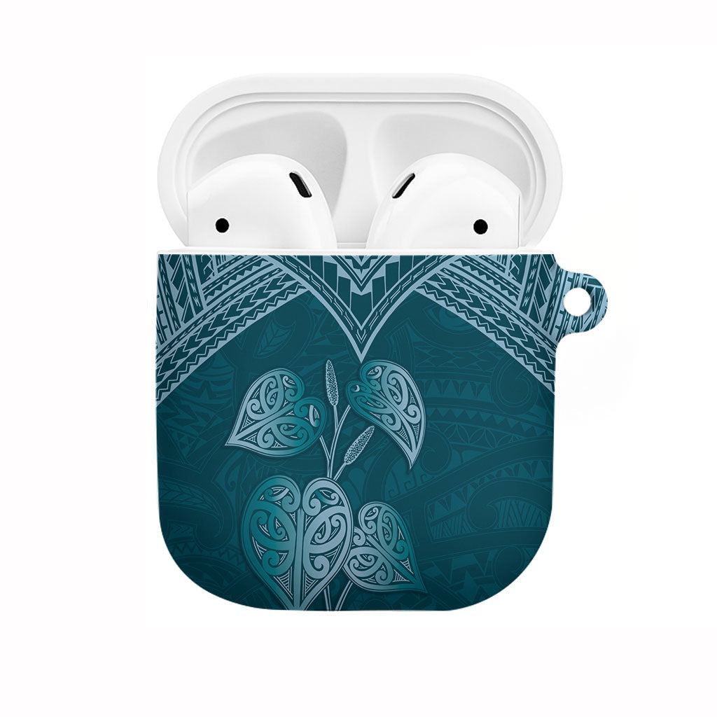 Cyan New Zealand Kawakawa Maori Ngaru AirPods Case LT14 Cyan - Polynesian Pride