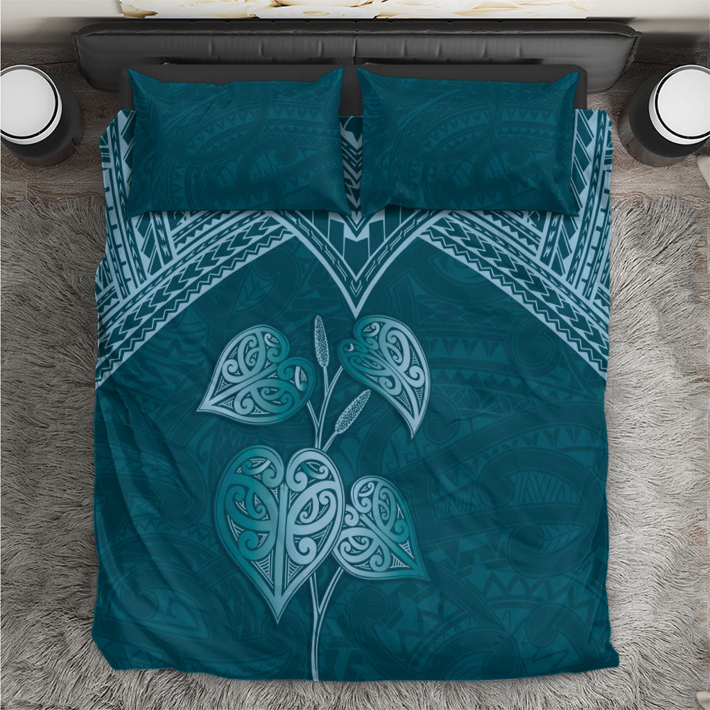 Cyan New Zealand Kawakawa Maori Ngaru Bedding Set LT14 Cyan - Polynesian Pride