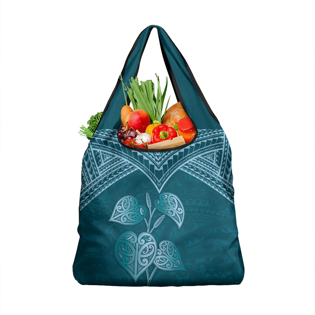 Cyan New Zealand Kawakawa Maori Ngaru Grocery Bag LT14 1-pack One Size Cyan - Polynesian Pride