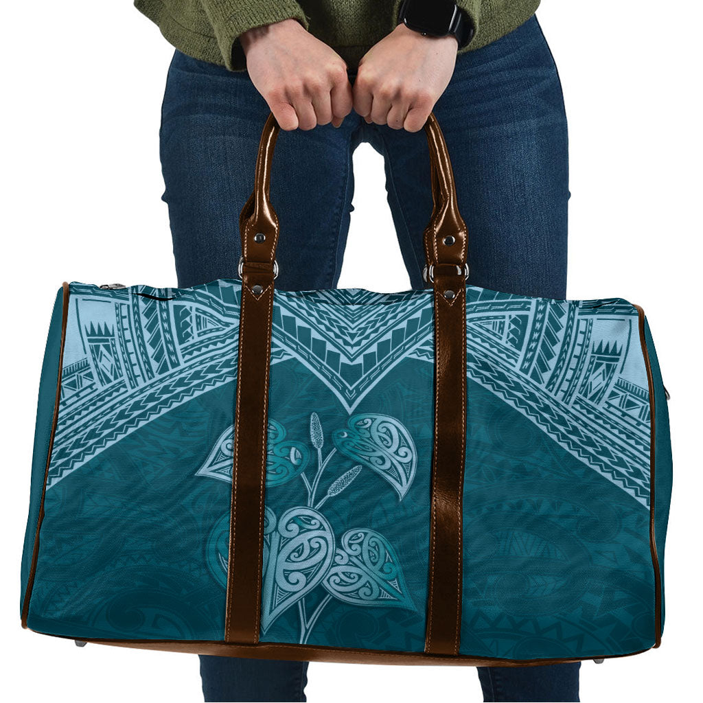 Cyan New Zealand Kawakawa Maori Ngaru Travel Bag LT14 Cyan - Polynesian Pride