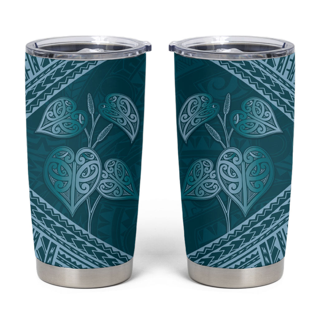 Cyan New Zealand Kawakawa Maori Ngaru Tumbler Cup LT14 Cyan - Polynesian Pride