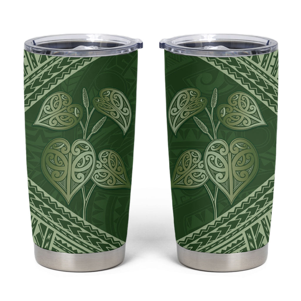 Green New Zealand Kawakawa Maori Ngaru Tumbler Cup LT14 Green - Polynesian Pride