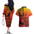 Personalised Ia Ora Na Marquesas Islands Couples Matching Off The Shoulder Long Sleeve Dress and Hawaiian Shirt Mata Tiki Marquesan Tattoo LT14 - Polynesian Pride