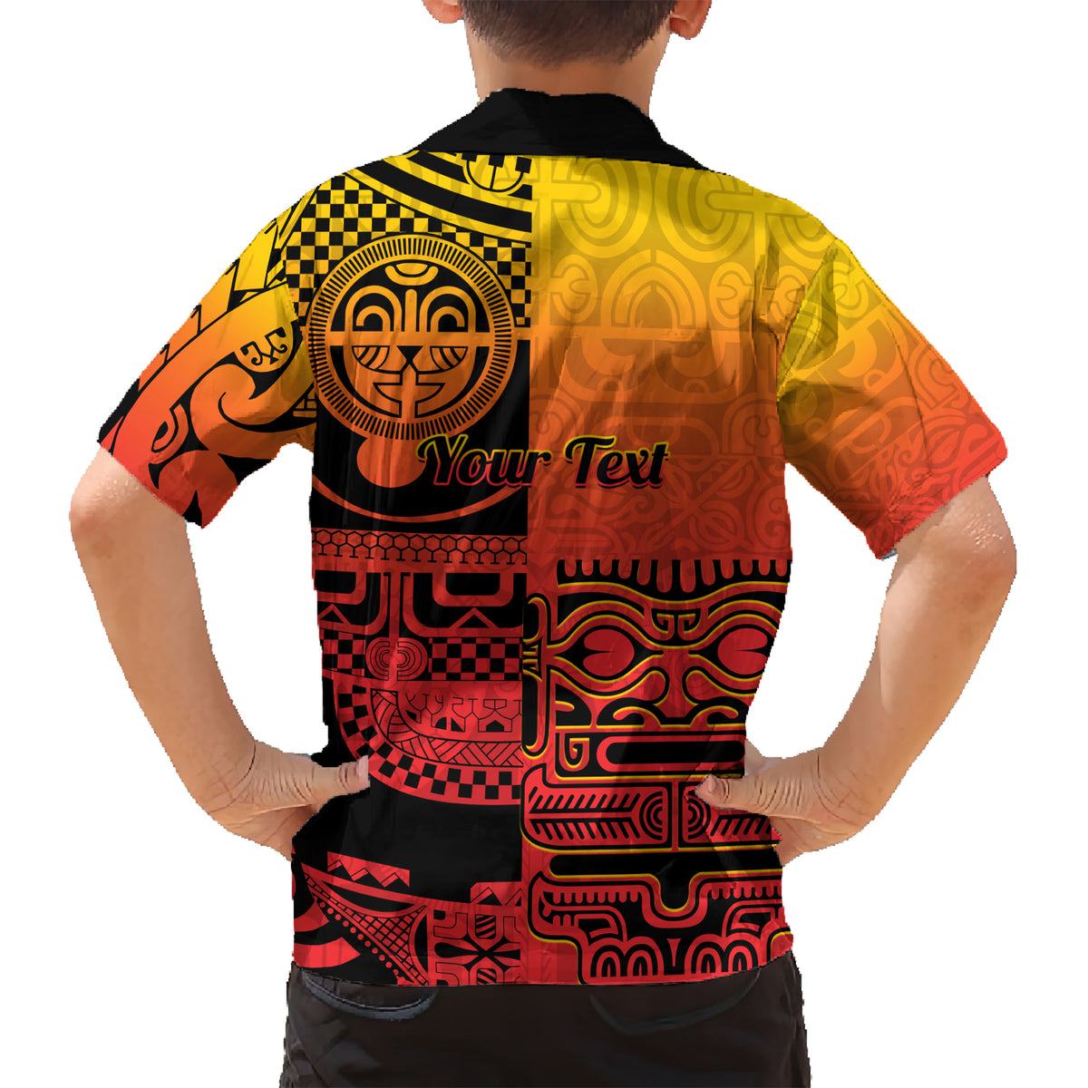 Personalised Ia Ora Na Marquesas Islands Family Matching Short Sleeve Bodycon Dress and Hawaiian Shirt Mata Tiki Marquesan Tattoo LT14 - Polynesian Pride