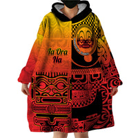 Personalised Ia Ora Na Marquesas Islands Wearable Blanket Hoodie Mata Tiki Marquesan Tattoo LT14 - Polynesian Pride