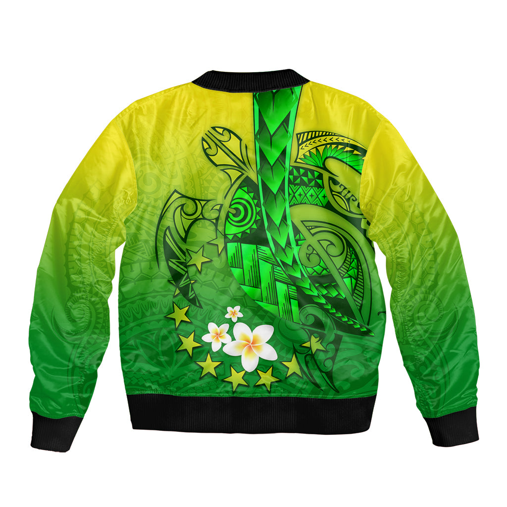 Kia Orana Cook Islands Bomber Jacket Kuki Airani Tattoo Pattern With Sea Turtle LT14 - Polynesian Pride