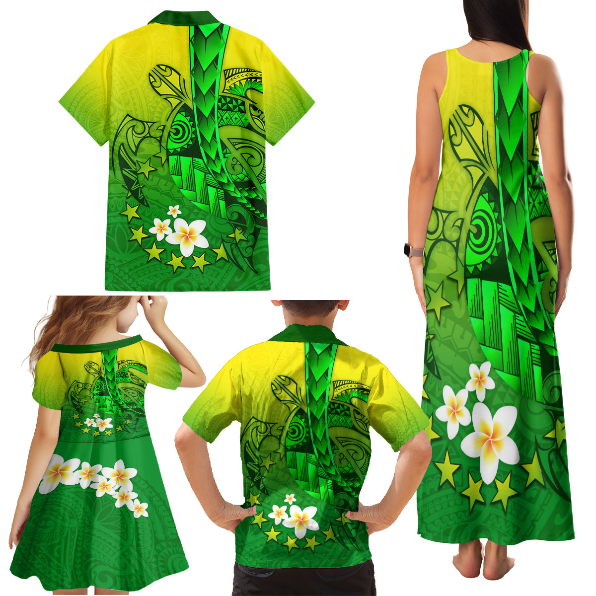 Kia Orana Cook Islands Family Matching Tank Maxi Dress and Hawaiian Shirt Kuki Airani Tattoo Pattern With Sea Turtle LT14 - Polynesian Pride