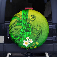 Kia Orana Cook Islands Spare Tire Cover Kuki Airani Tattoo Pattern With Sea Turtle LT14 - Polynesian Pride