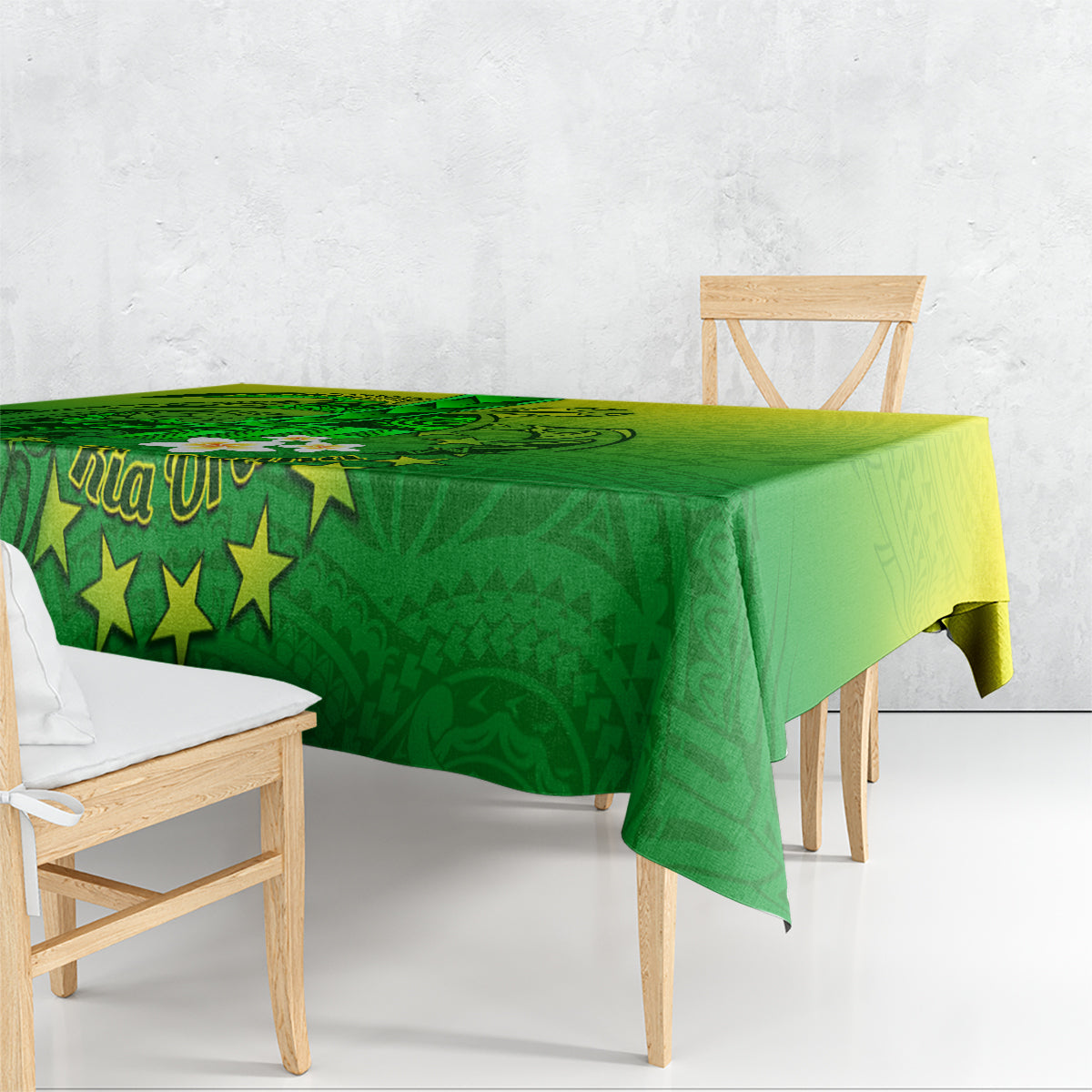 Kia Orana Cook Islands Tablecloth Kuki Airani Tattoo Pattern With Sea Turtle LT14 - Polynesian Pride