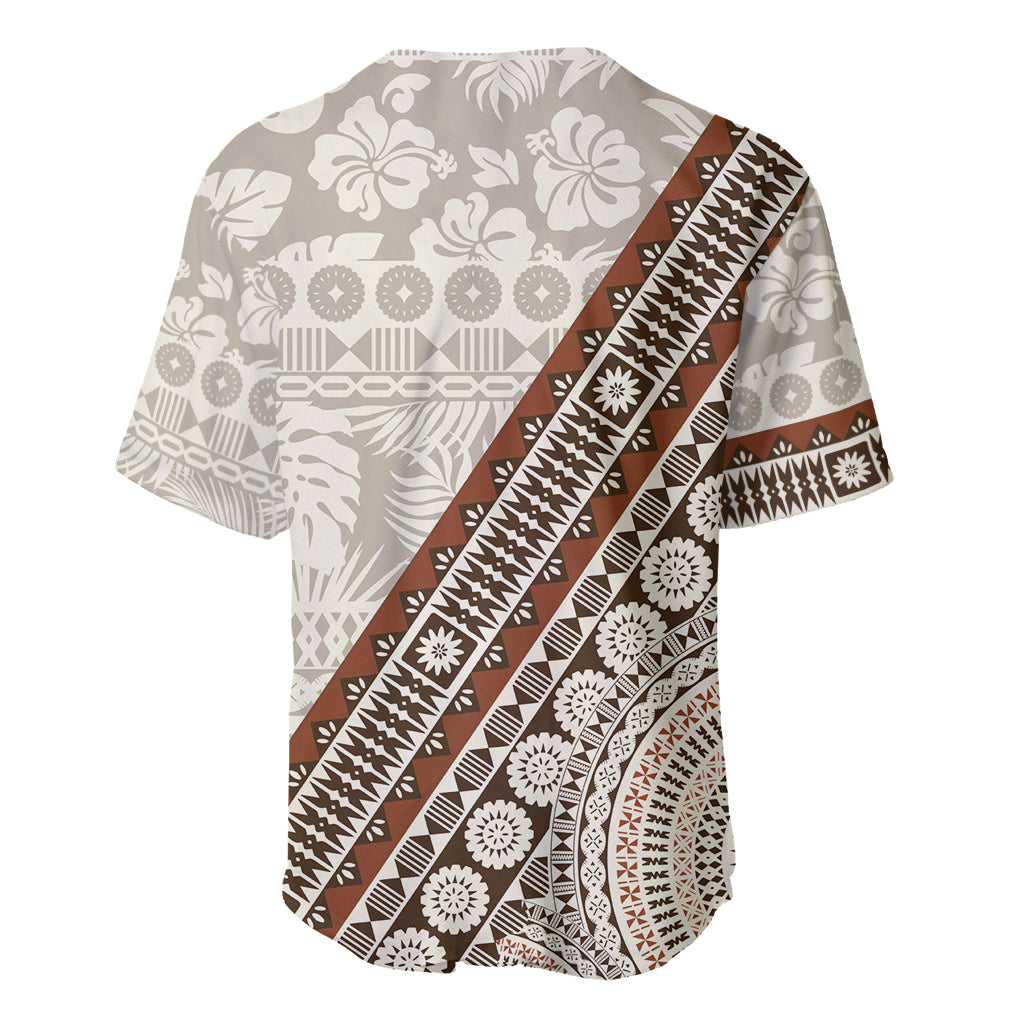 Bula Fiji Baseball Jersey Fijian Masi Tapa Cloth Vintage Vibes LT14 - Polynesian Pride