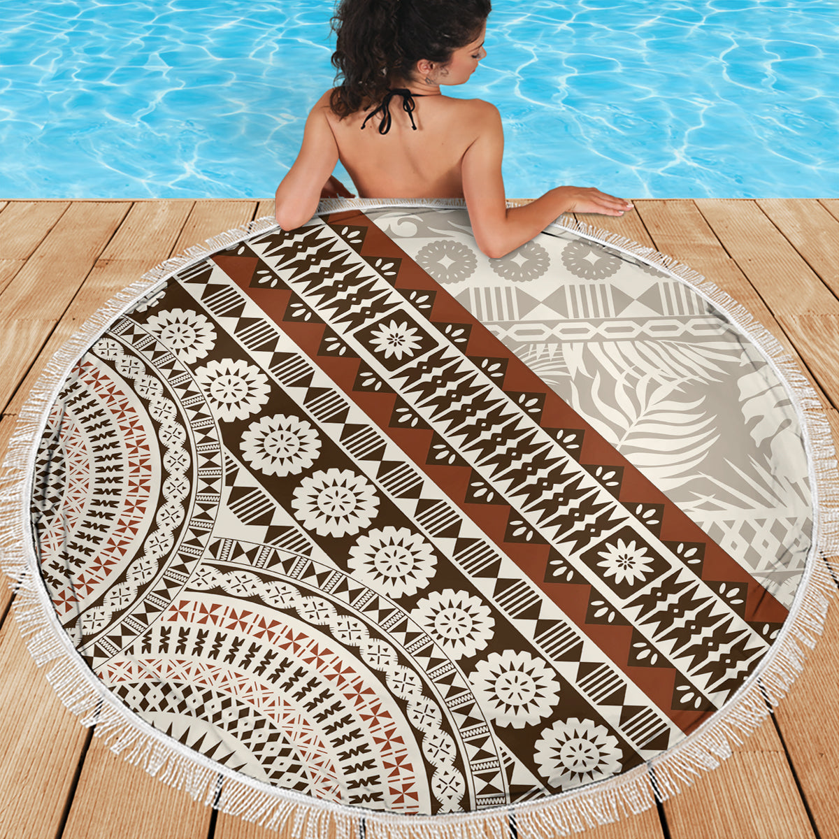 Bula Fiji Beach Blanket Fijian Masi Tapa Cloth Vintage Vibes LT14 - Polynesian Pride