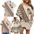 Bula Fiji Family Matching Off Shoulder Short Dress and Hawaiian Shirt Fijian Masi Tapa Cloth Vintage Vibes LT14 - Polynesian Pride