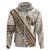 Bula Fiji Zip Hoodie Fijian Masi Tapa Cloth Vintage Vibes LT14 Zip Hoodie Beige - Polynesian Pride