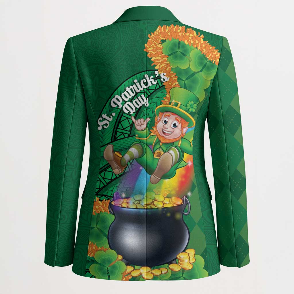 St Patrick's Day Hawaii Blazer Hauoli Maoli Funny Shaka Leprechaun