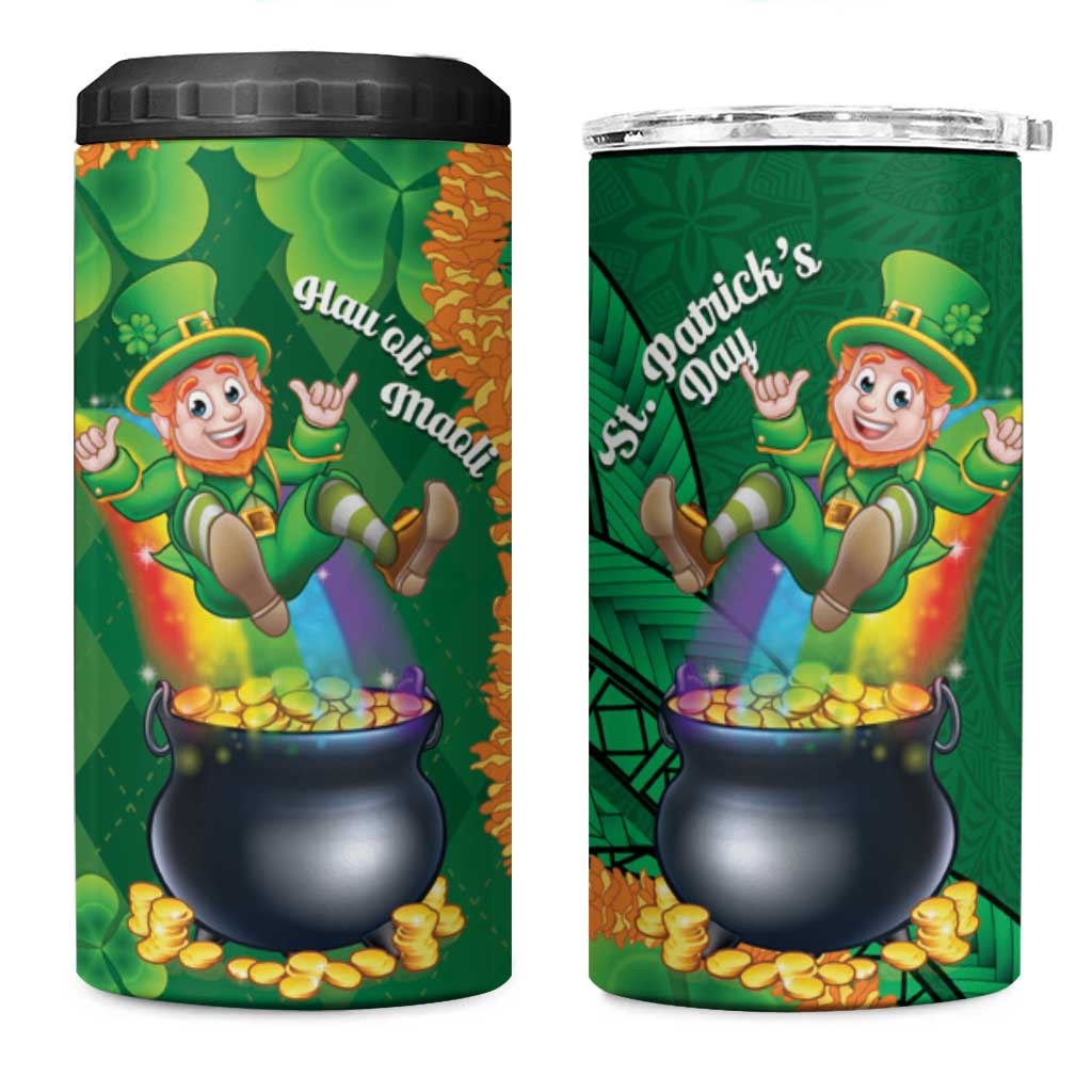 St Patrick's Day Hawaii 4 in 1 Can Cooler Tumbler Hauoli Maoli Funny Shaka Leprechaun