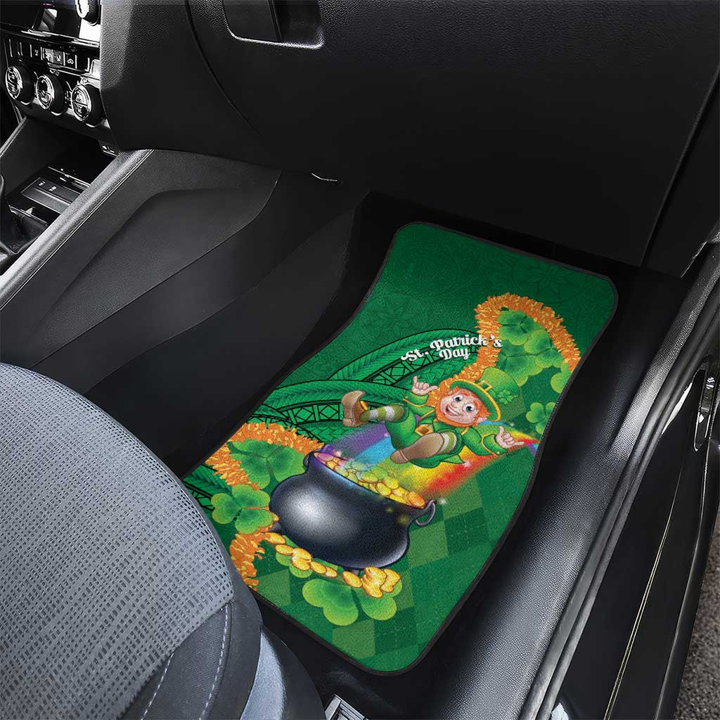 St Patrick's Day Hawaii Car Mats Hauoli Maoli Funny Shaka Leprechaun