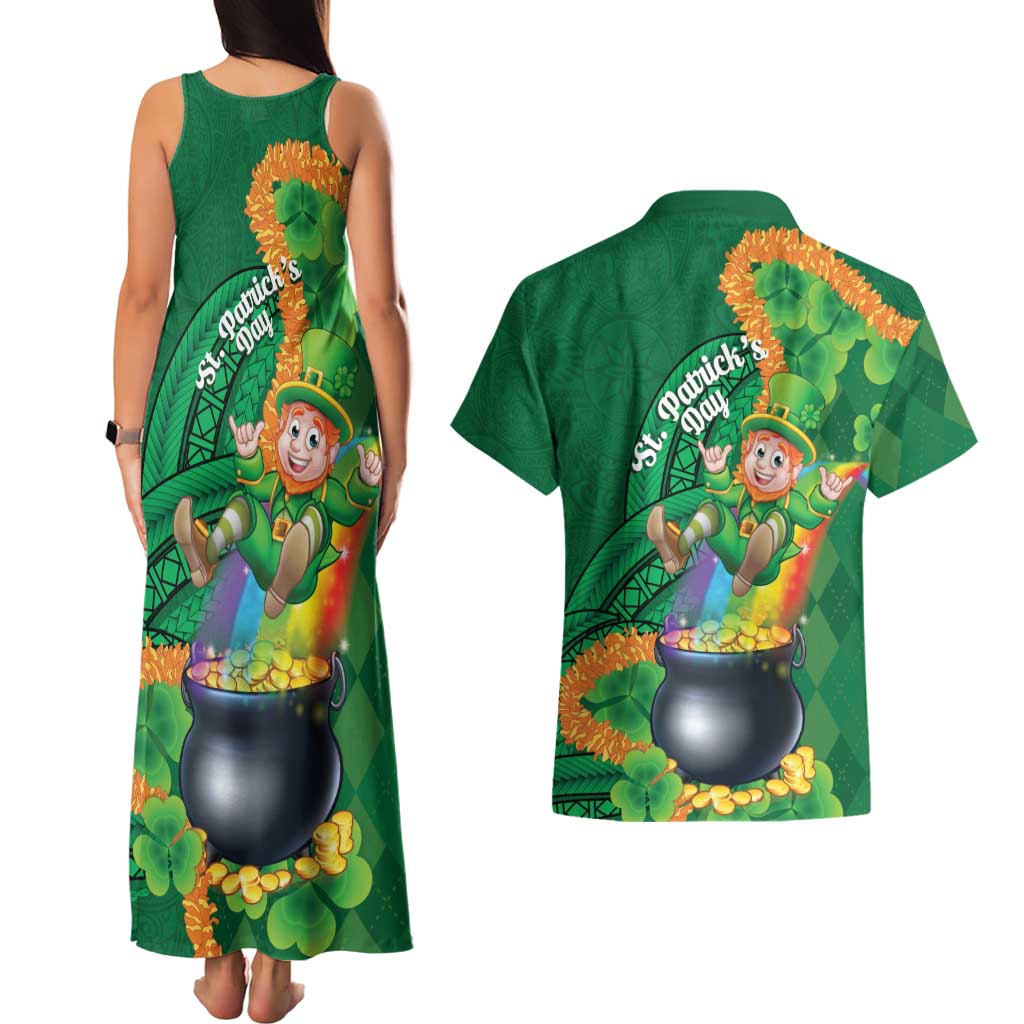 St Patrick's Day Hawaii Couples Matching Tank Maxi Dress and Hawaiian Shirt Hauoli Maoli Funny Shaka Leprechaun LT14 - Polynesian Pride