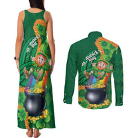 St Patrick's Day Hawaii Couples Matching Tank Maxi Dress and Long Sleeve Button Shirt Hauoli Maoli Funny Shaka Leprechaun