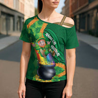 St Patrick's Day Hawaii Cross Shoulder Shirt Hauoli Maoli Funny Shaka Leprechaun