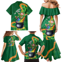 St Patrick's Day Hawaii Family Matching Mermaid Dress and Hawaiian Shirt Hauoli Maoli Funny Shaka Leprechaun LT14 - Polynesian Pride