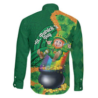 St Patrick's Day Hawaii Family Matching Off Shoulder Maxi Dress and Hawaiian Shirt Hauoli Maoli Funny Shaka Leprechaun LT14 - Polynesian Pride