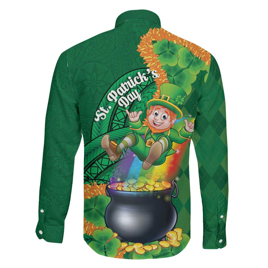 St Patrick's Day Hawaii Family Matching Off Shoulder Short Dress and Hawaiian Shirt Hauoli Maoli Funny Shaka Leprechaun LT14 - Polynesian Pride