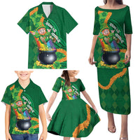 St Patrick's Day Hawaii Family Matching Puletasi and Hawaiian Shirt Hauoli Maoli Funny Shaka Leprechaun LT14 - Polynesian Pride