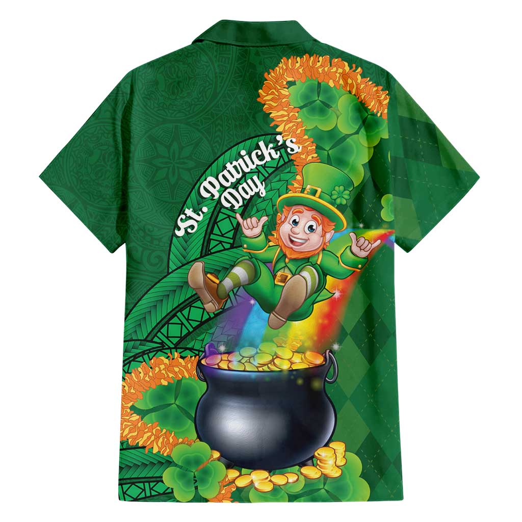 St Patrick's Day Hawaii Family Matching Short Sleeve Bodycon Dress and Hawaiian Shirt Hauoli Maoli Funny Shaka Leprechaun LT14 - Polynesian Pride