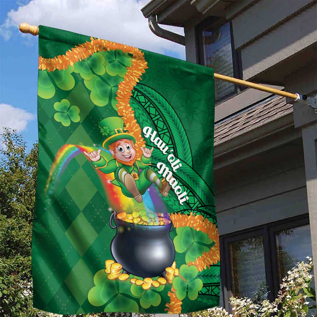St Patrick's Day Hawaii Garden Flag Hauoli Maoli Funny Shaka Leprechaun