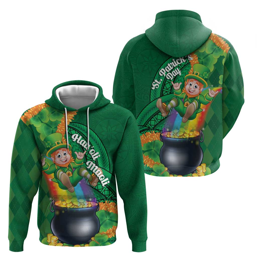 St Patrick's Day Hawaii Hoodie Hauoli Maoli Funny Shaka Leprechaun