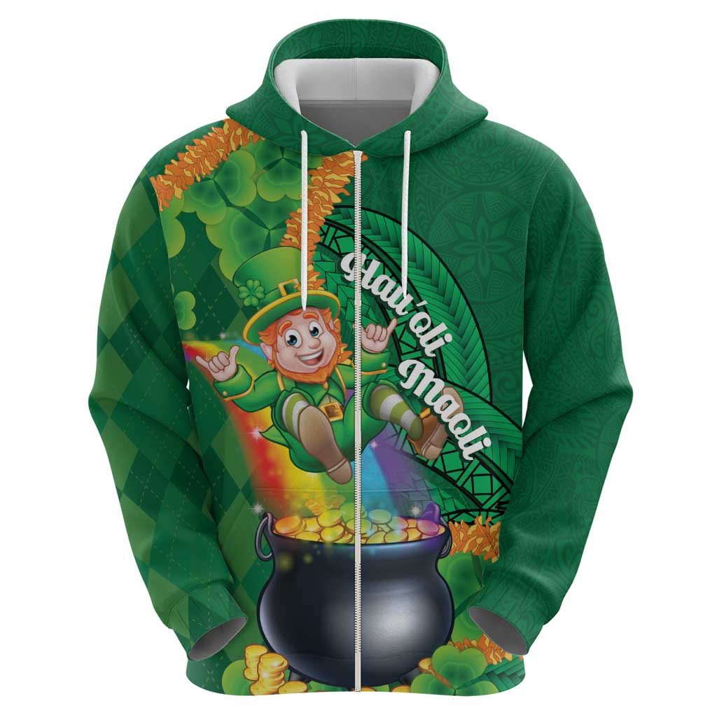 St Patrick's Day Hawaii Hoodie Hauoli Maoli Funny Shaka Leprechaun
