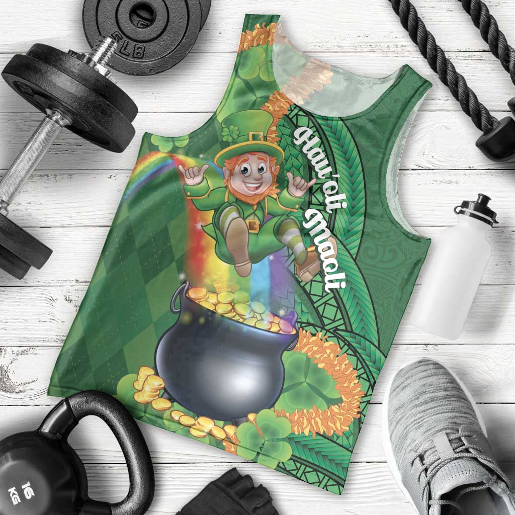 St Patrick's Day Hawaii Men Tank Top Hauoli Maoli Funny Shaka Leprechaun