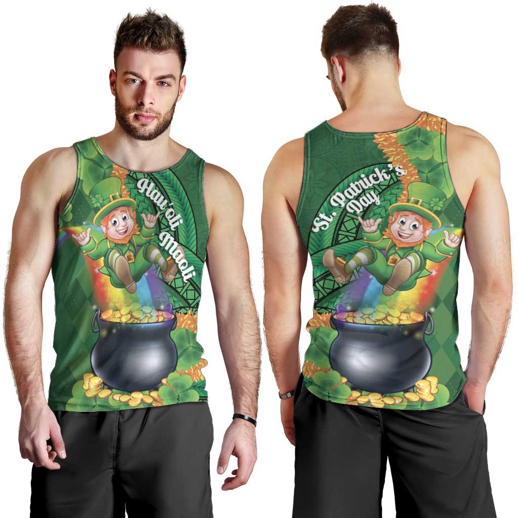 St Patrick's Day Hawaii Men Tank Top Hauoli Maoli Funny Shaka Leprechaun