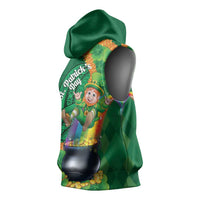 St Patrick's Day Hawaii Sleeveless Hoodie Hauoli Maoli Funny Shaka Leprechaun