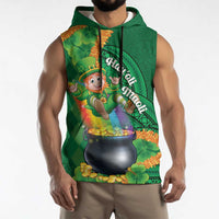 St Patrick's Day Hawaii Sleeveless Hoodie Hauoli Maoli Funny Shaka Leprechaun