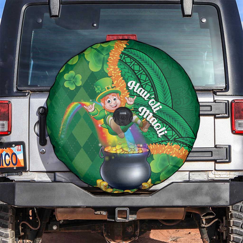 St Patrick's Day Hawaii Spare Tire Cover Hauoli Maoli Funny Shaka Leprechaun