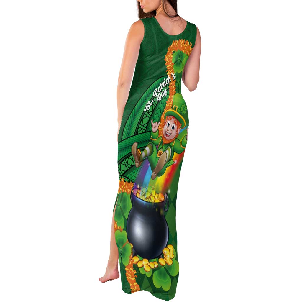 St Patrick's Day Hawaii Tank Maxi Dress Hauoli Maoli Funny Shaka Leprechaun