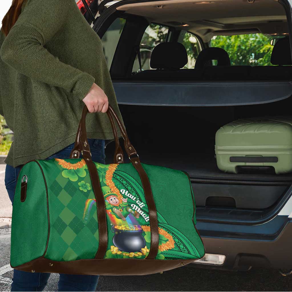 St Patrick's Day Hawaii Travel Bag Hauoli Maoli Funny Shaka Leprechaun