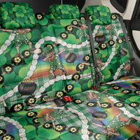 St Patrick's Day Palaka Hawaii Back Car Seat Cover Kukui Nut Pikake Lei Shamrock Dabbing Leprechaun