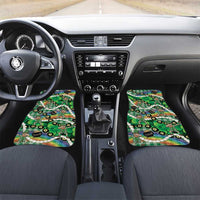 St Patrick's Day Palaka Hawaii Car Mats Kukui Nut Pikake Lei Shamrock Dabbing Leprechaun