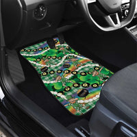 St Patrick's Day Palaka Hawaii Car Mats Kukui Nut Pikake Lei Shamrock Dabbing Leprechaun